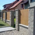 WPC kerítés elem íves, barna tölgy mintázat 1,0m