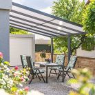 Terasztető pro antracit 4000 X 4000 MM - PC víztiszta