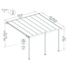 Terasztető Capri 10x14 szürke 2,99x4,34