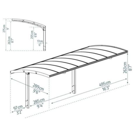 Kocsibeálló Arizona 5000 szürke 2,89x4,95m