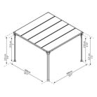 Kerti pavilon Milano 3000 szürke 3,09x3,09m