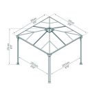 Kerti pavilon Palermo 3000 szürke 2,95x2,95m