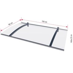 Előtető 3mm acryl 150x90 ezüst