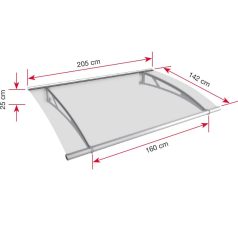 Előtető Köríves XL 6mm 205x142