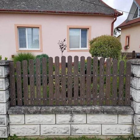 WPC kerítés elem barna fa mintázat 1800mm